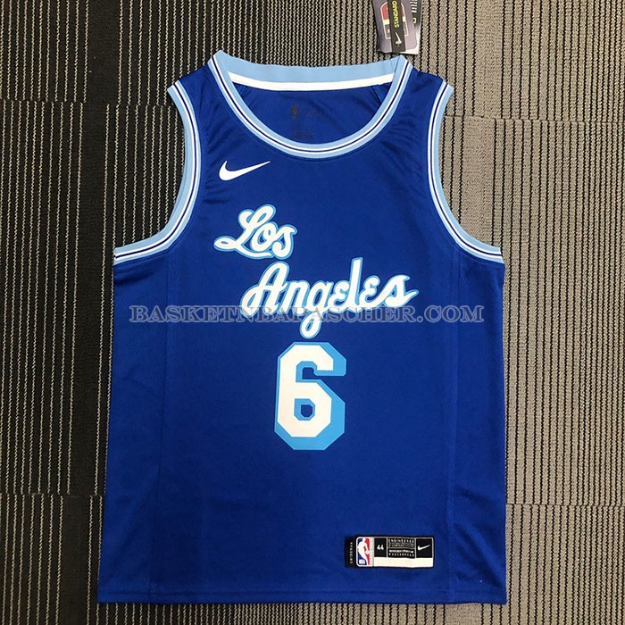 Maillot Los Angeles Lakers LeBron James NO 6 Hardwood Classic 2021-22 bleu